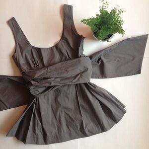 Anthropologie Charcoal Wrap Blouse